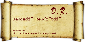 Dancsó Renátó névjegykártya