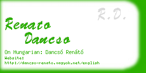 renato dancso business card