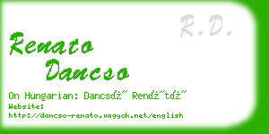 renato dancso business card